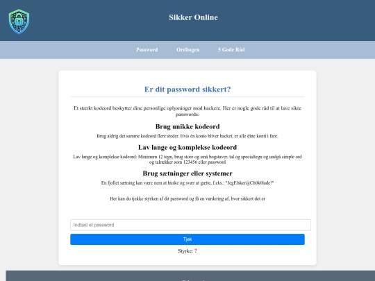 tjekpassword screenshot