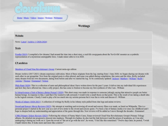 writings screenshot