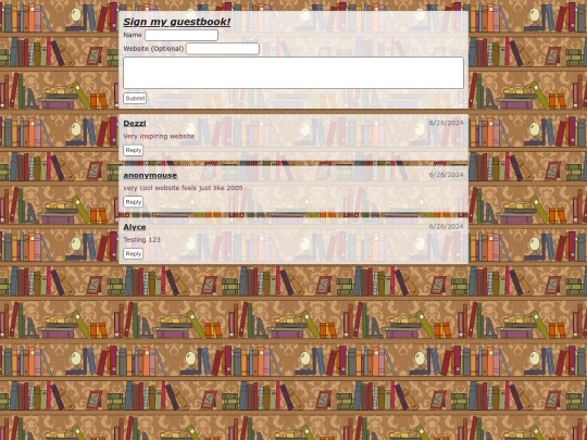 guestbook screenshot
