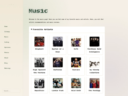 html/music screenshot