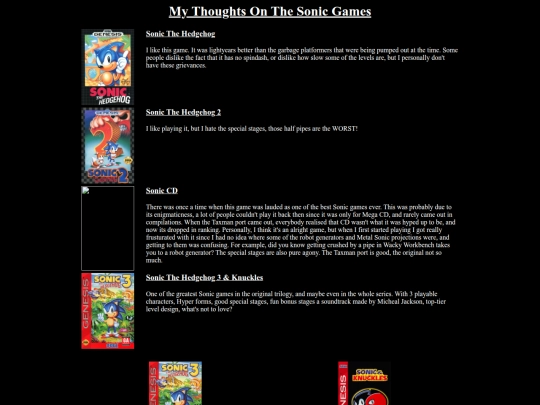 gaming/sonic/rankings screenshot