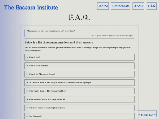 FAQ screenshot