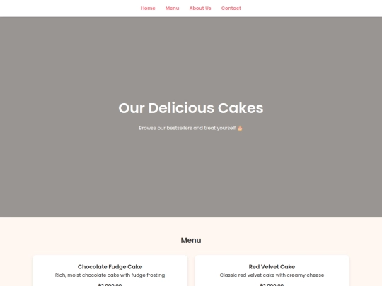 menu screenshot