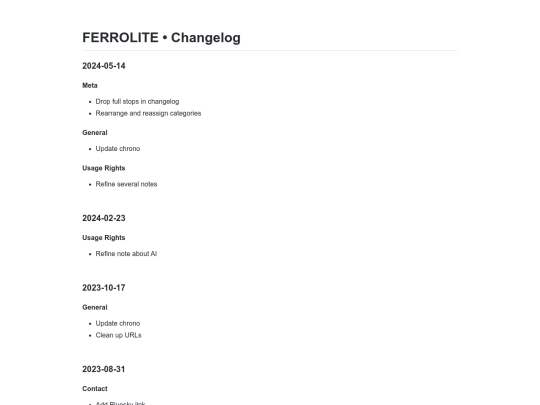 changelog screenshot