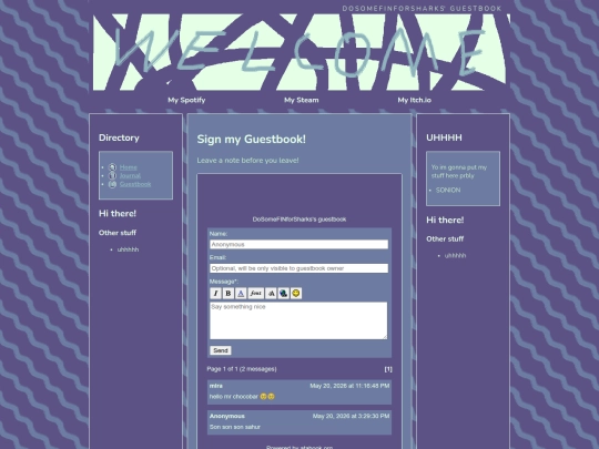 guestbook screenshot