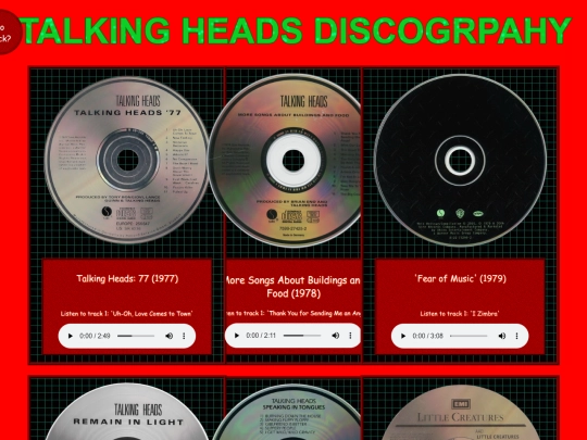 shrines/talkingheads/discography screenshot