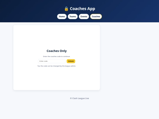 Coaches screenshot