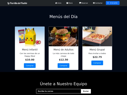 menu screenshot