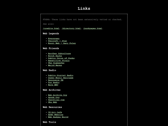 links screenshot