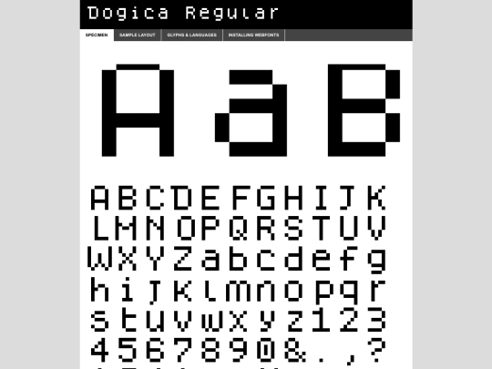 Font/dogica-demo screenshot