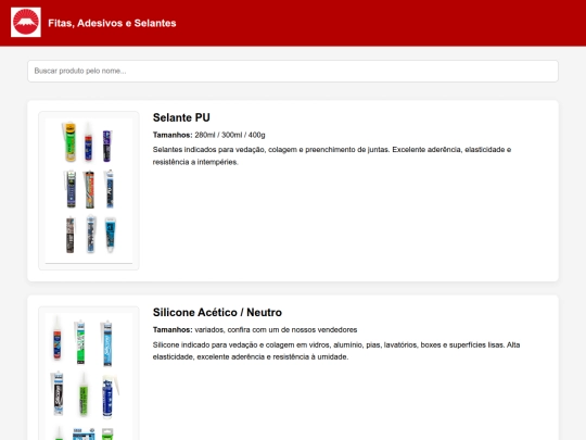 FitasAdesivoseSelantes screenshot