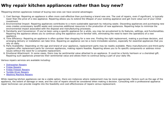 appliances screenshot