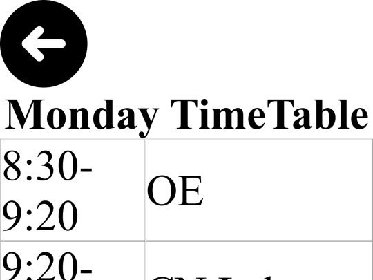 project2/todaytimetable screenshot