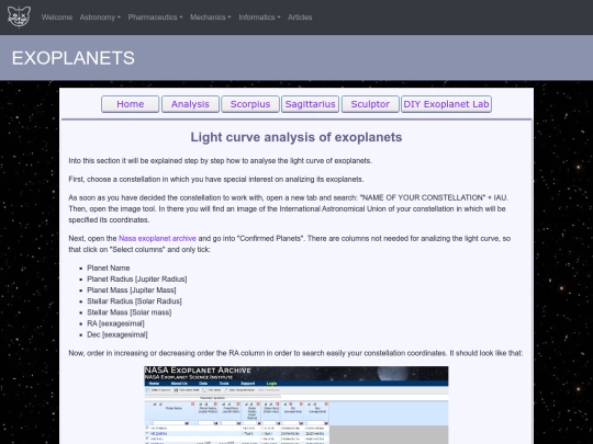 exoplanet/analysis screenshot