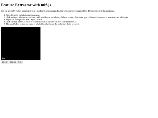 machinelearning/featureextractor screenshot