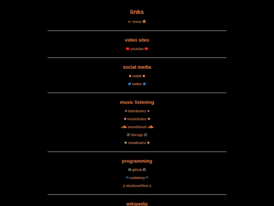 links screenshot