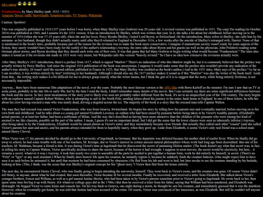 book/horror/frankenstein screenshot