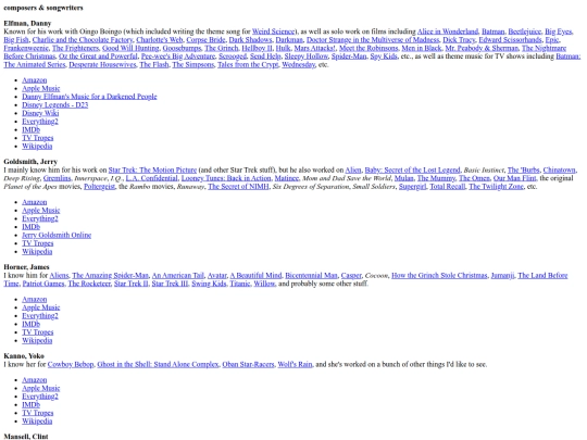 links/composers screenshot