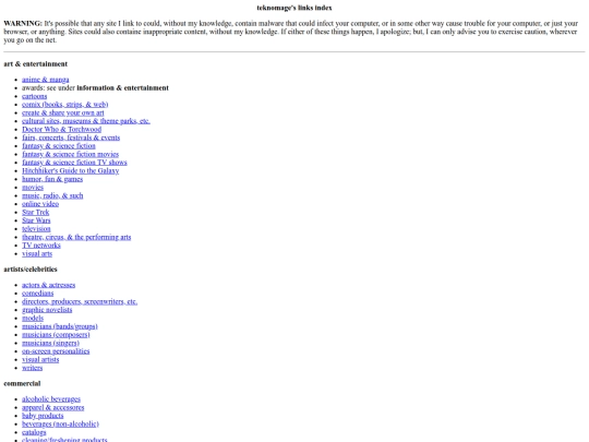 links screenshot