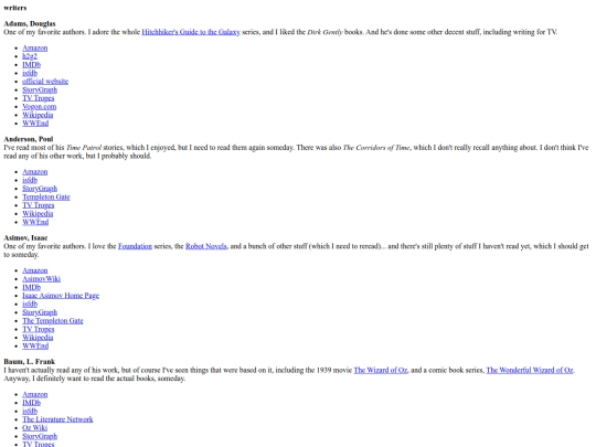links/writers screenshot