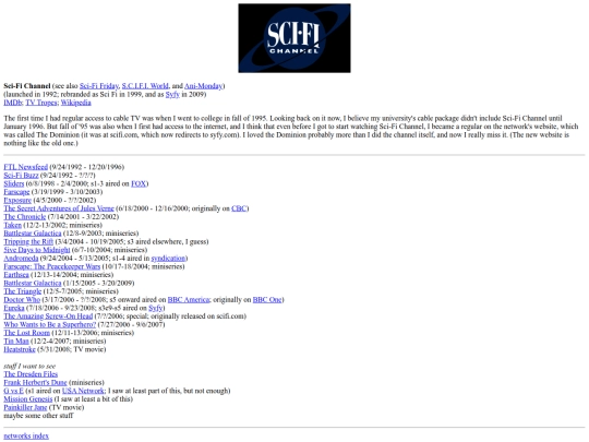 tv/networks/scifi screenshot