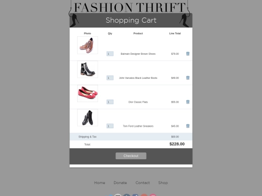 html/cart screenshot