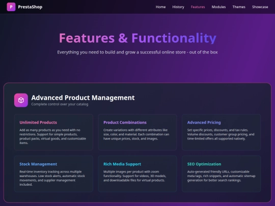 prestashop-features screenshot