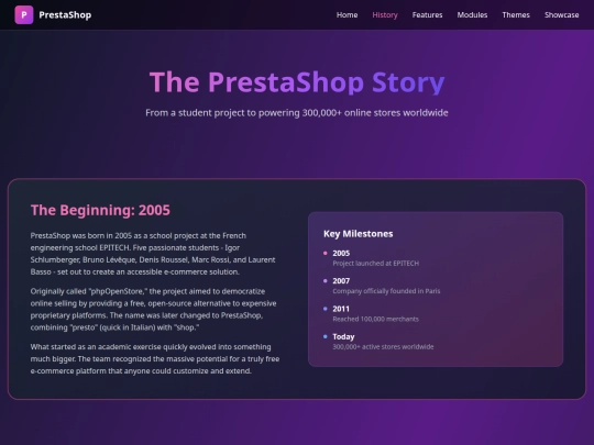 prestashop-history screenshot