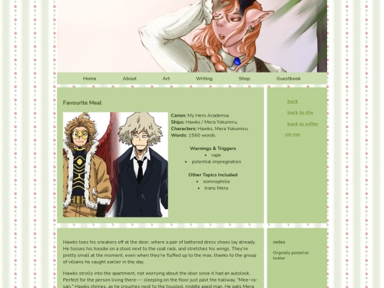 Writing/exNSFW/Other/Page 1/favouritemeal screenshot