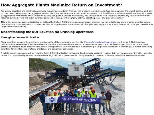 how-aggregate-plants-maximize-return-on-investment screenshot