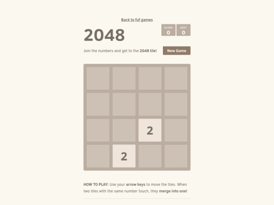games/2048 screenshot