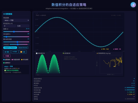 自适应数值积分动画演示 screenshot