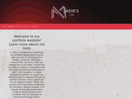 maeveportfolio/about screenshot