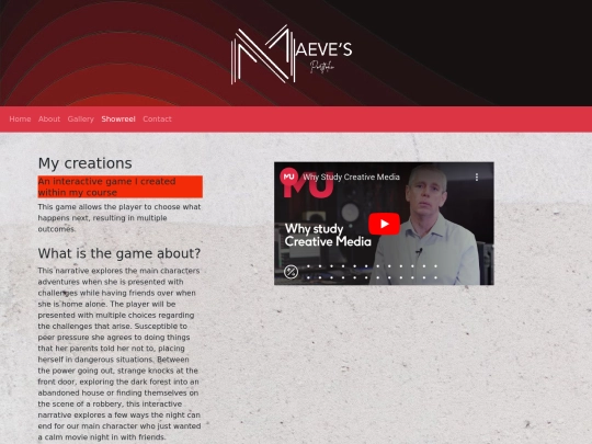maeveportfolio/showreel screenshot