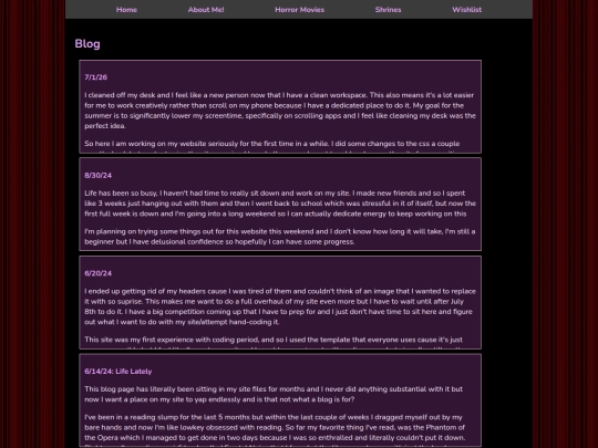 Blog screenshot