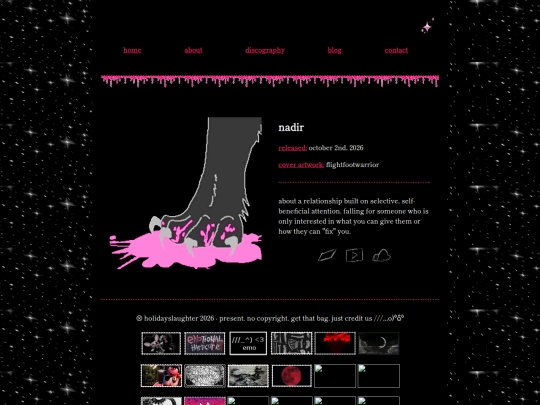 discography/singles/nadir screenshot