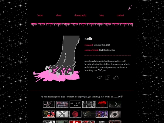 discography/singles/nadir screenshot