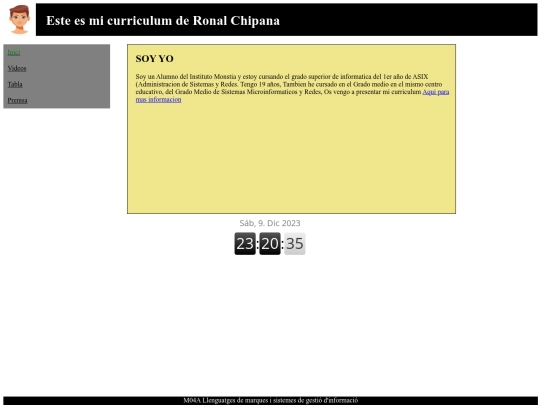 M04-XML-RONAL/UF1 EXAMEN ASIX M04/Pagines/Inici screenshot