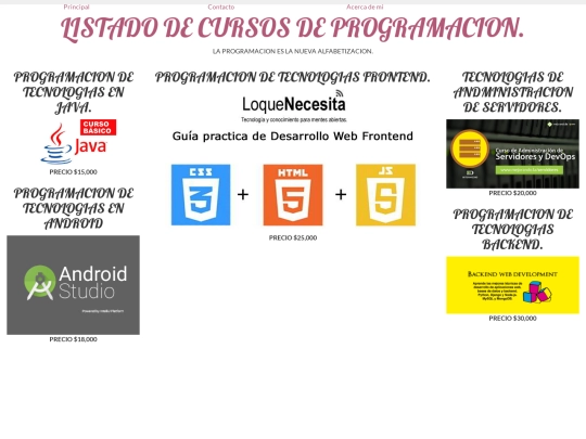 PROYECTO_CURSOS/menu screenshot