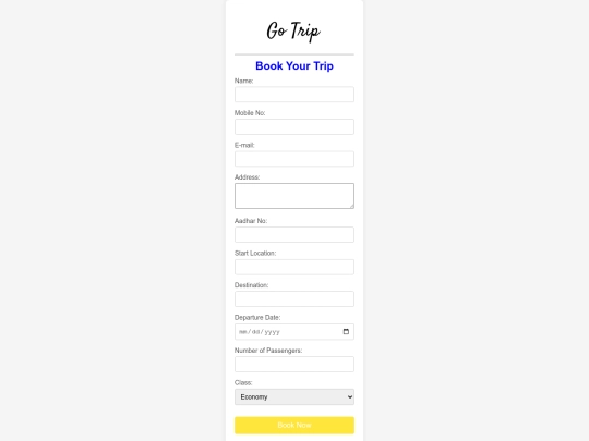 TripBookingForm - Copy screenshot