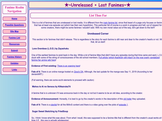 Unreleased_and_Lost_list screenshot