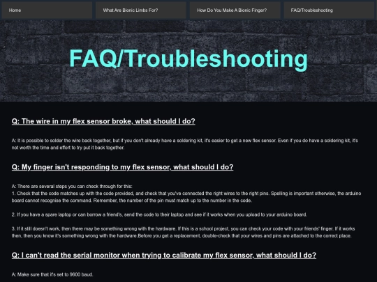 FAQTroubleshooting screenshot