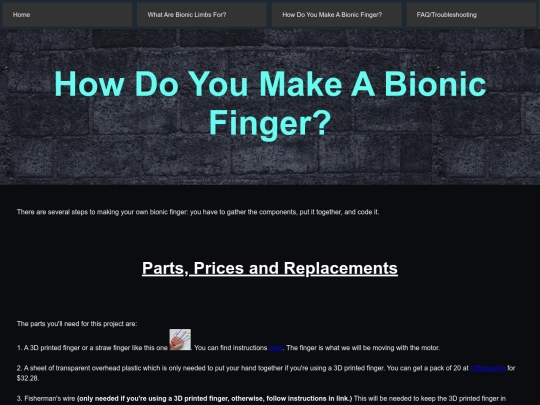 HowDoyouMakeaBionicFinger screenshot