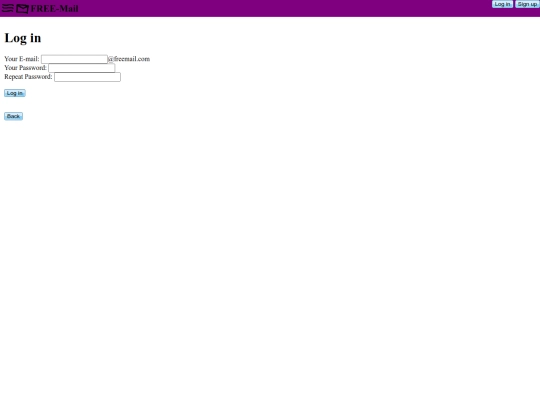 actual project/FreeMail/login screenshot