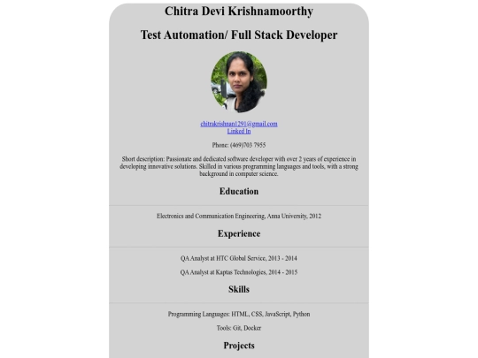resume screenshot