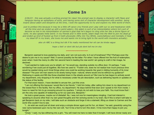blogs/comein screenshot