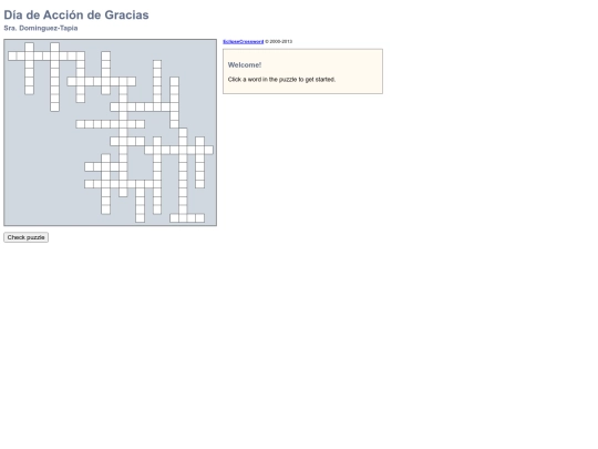 Crosswords/Dia de Accion de Gracias 2 screenshot