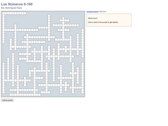 Crosswords/Numbers 0 to 100 screenshot