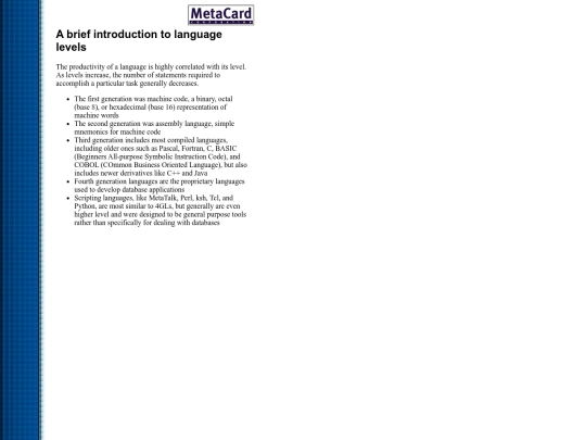 metacard/wp1a screenshot