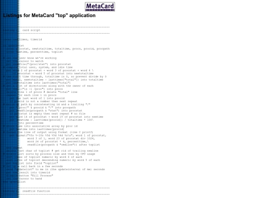 metacard/wp3list screenshot